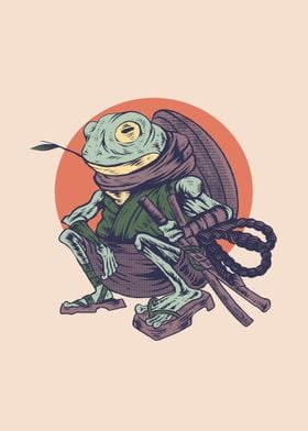 Samurai frog japan style