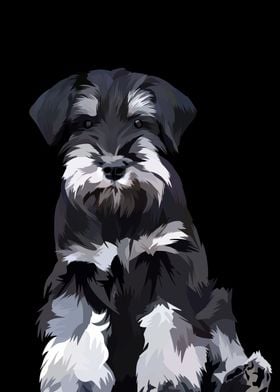 Schnauzer dog in vector