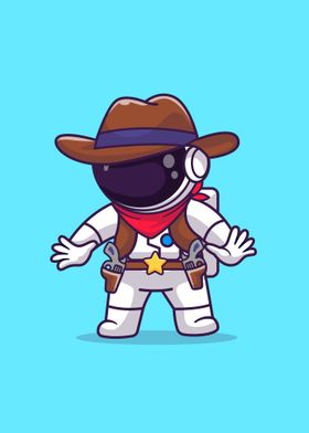 Cute astronaut cowboy