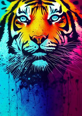 Colorful Abstract Tiger