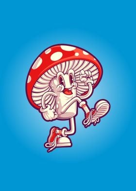 Classic mushroom mascot