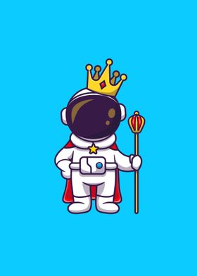 Astronaut king with crown