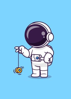 Astronaut playing yoyo