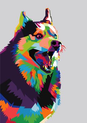 colorful dog husky vector