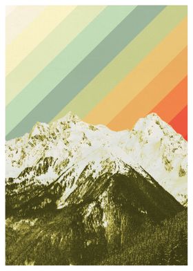 mountains rainbow vintage