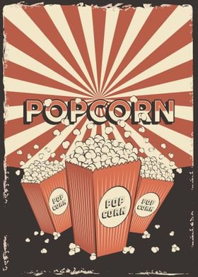 Vintage Popcorn Poster