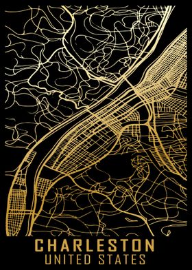 Charleston USA City Map