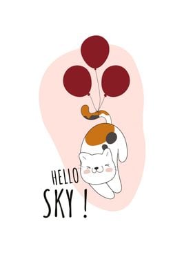 Cute Cat Hello Sky