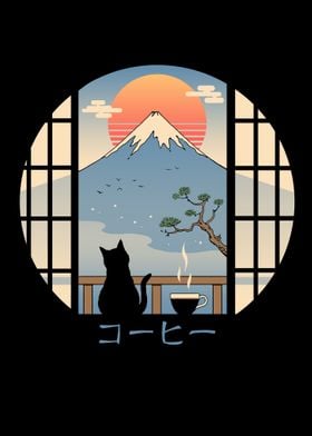 Coffee Cat in Mt Fuji