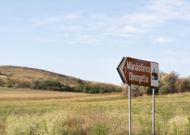 Road sign to the monastery