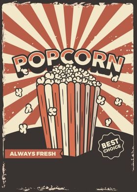 Vintage Popcorn Poster