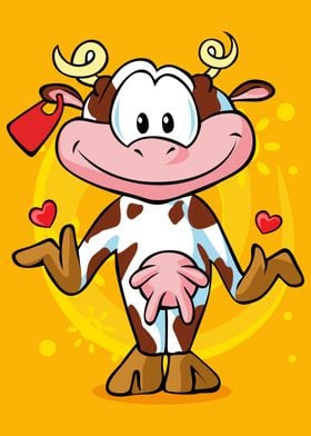 Cute and Funny Cow Cartoon