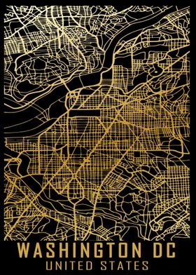 Washington DC USA City Map