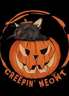 Halloween Pumpkin Cat