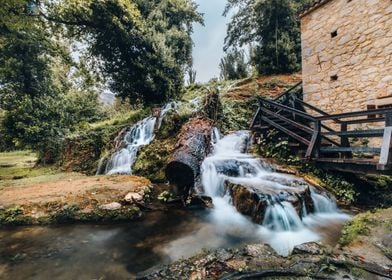 Waterfall in autumn 