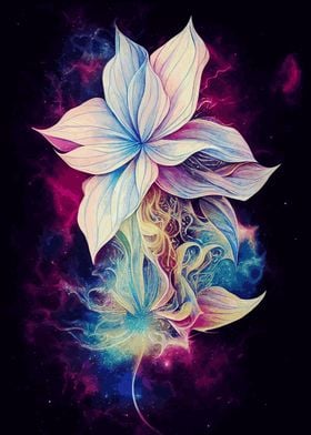 Galaxy Flower Space Art