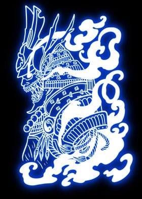 Samurai neon art