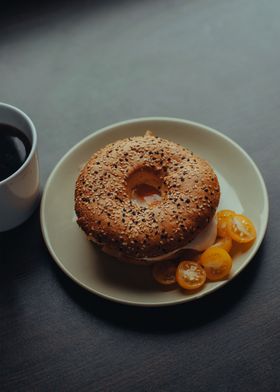 cake and yellow tomato