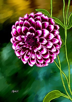 Dahlia Flower Painting