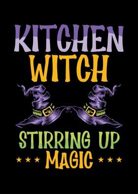 Kitchen witch stirring up