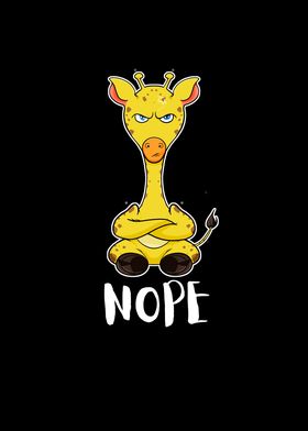 Nope Funny Lazy Giraffe