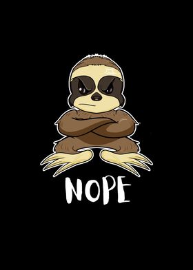 Nope Funny Lazy Sloth