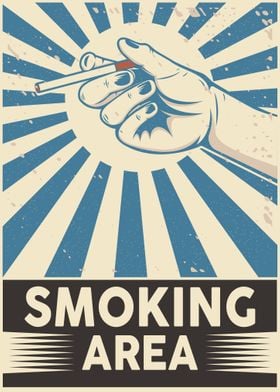 Smoking Area Retro Poster