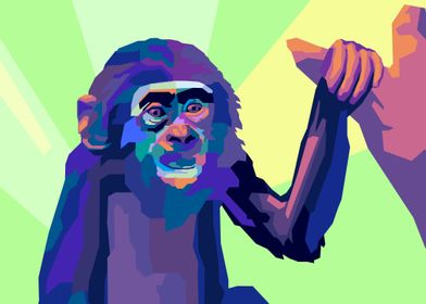 Baby Bonobo pop art