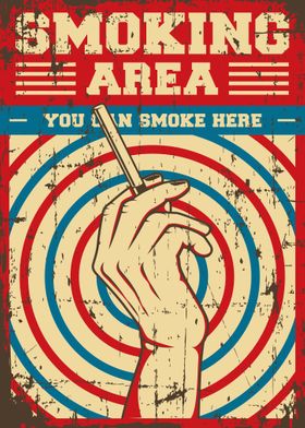 Smoking Area Retro Poster