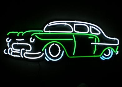 Neon Clasic Car