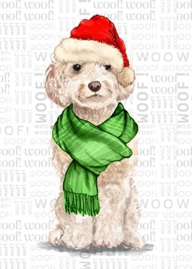 Christmas Cockapoo Dog
