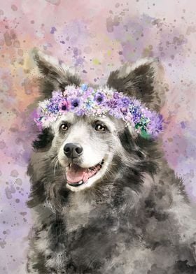 Dog w flower crown