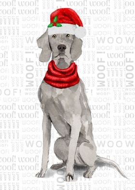 Weimaraner Christmas Dog