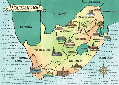 South Africa Watercolor 