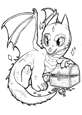 Dragon treasure BW