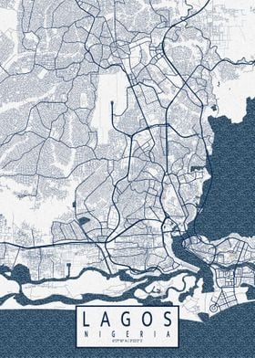 Lagos City Map Coastal