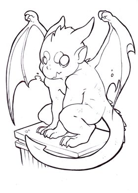 Chibi Gargoyle BW