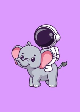 astronaut with elephant