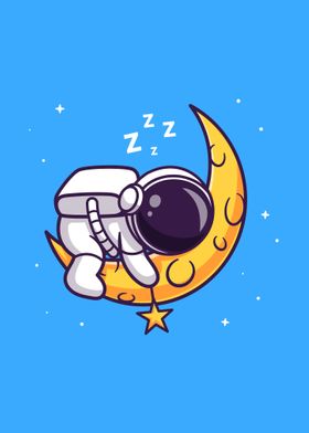 Cute astronaut sleeping