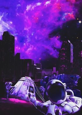 Astronaut Space Retro City
