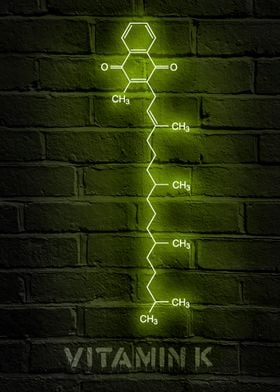 Vitamin K neon molecule
