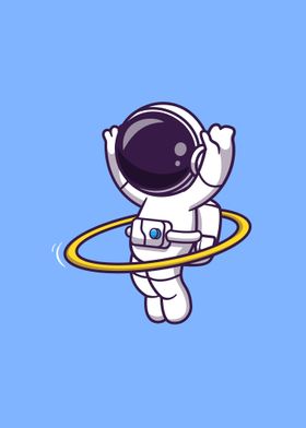 astronaut playing hula