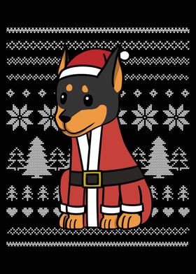 Min Pin Dog Christmas