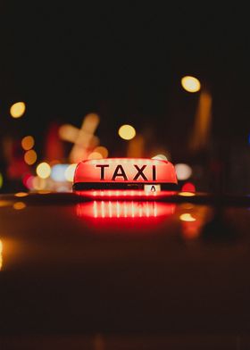 taxi red night