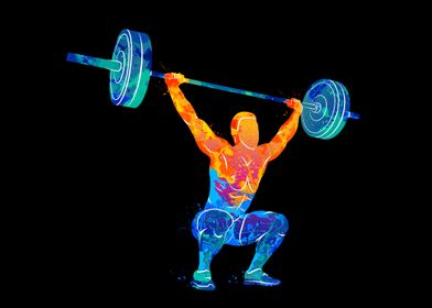 strong man lifting weights