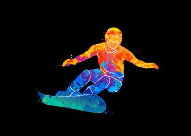 Abstract snowboarder