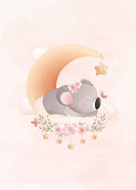 Cute koala sleeping