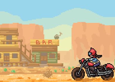 Pixel art desert wild west