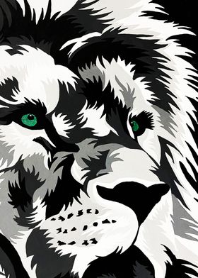 Lion Portrait WPAP Style