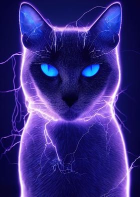Lightning cat' Poster by Galaxy Images | Displate